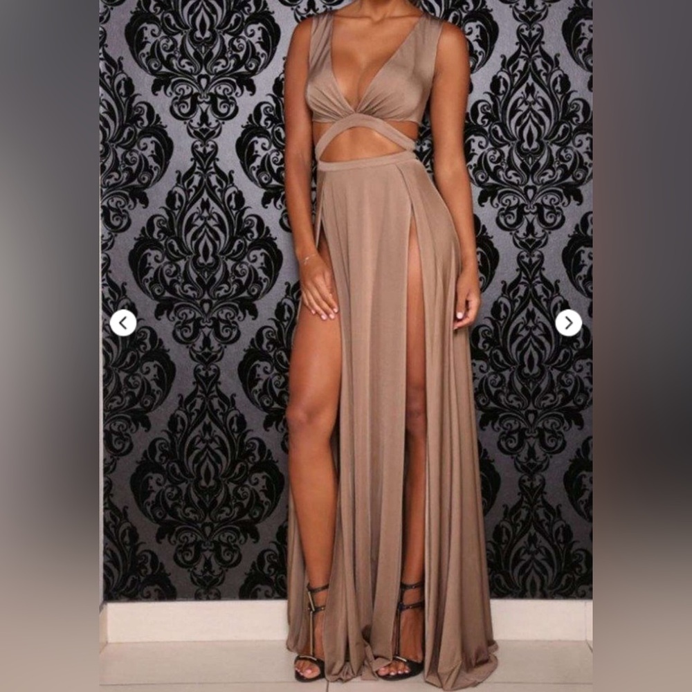 Abyss by Abby tan high slit gown